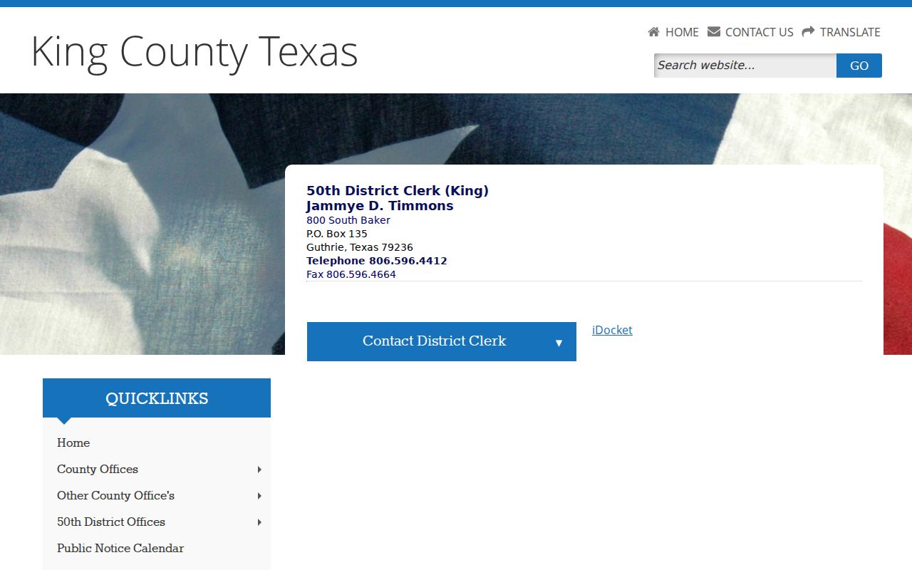 King County court docket District Clerk contact
